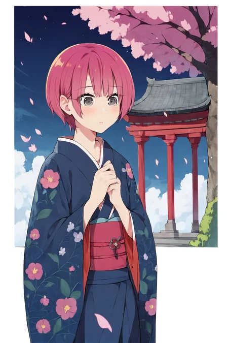 score_9, score_8_up, score_7_up, source_anime ,gray eyes , 1girl , intricate details, , prefect lighting, very aesthetic, , intricate details , masterpiece, high quality, prefect hands, best quality, masterpiece, high quality, prefect hands, best quality , small breast , blush , solo , ,outdoors,temple ,Nighttime, firework ,standing, blue kimono ,
, <lora:DetailedEyes_V3:1> <lora:tweak-detail-xl:1>
,MizukiPN , 1girl , light black eyes, gray eyes , pink hair , short hair , small breast , <lora:Suzushiro_Mizuki_Boku_Girl-000001:1>