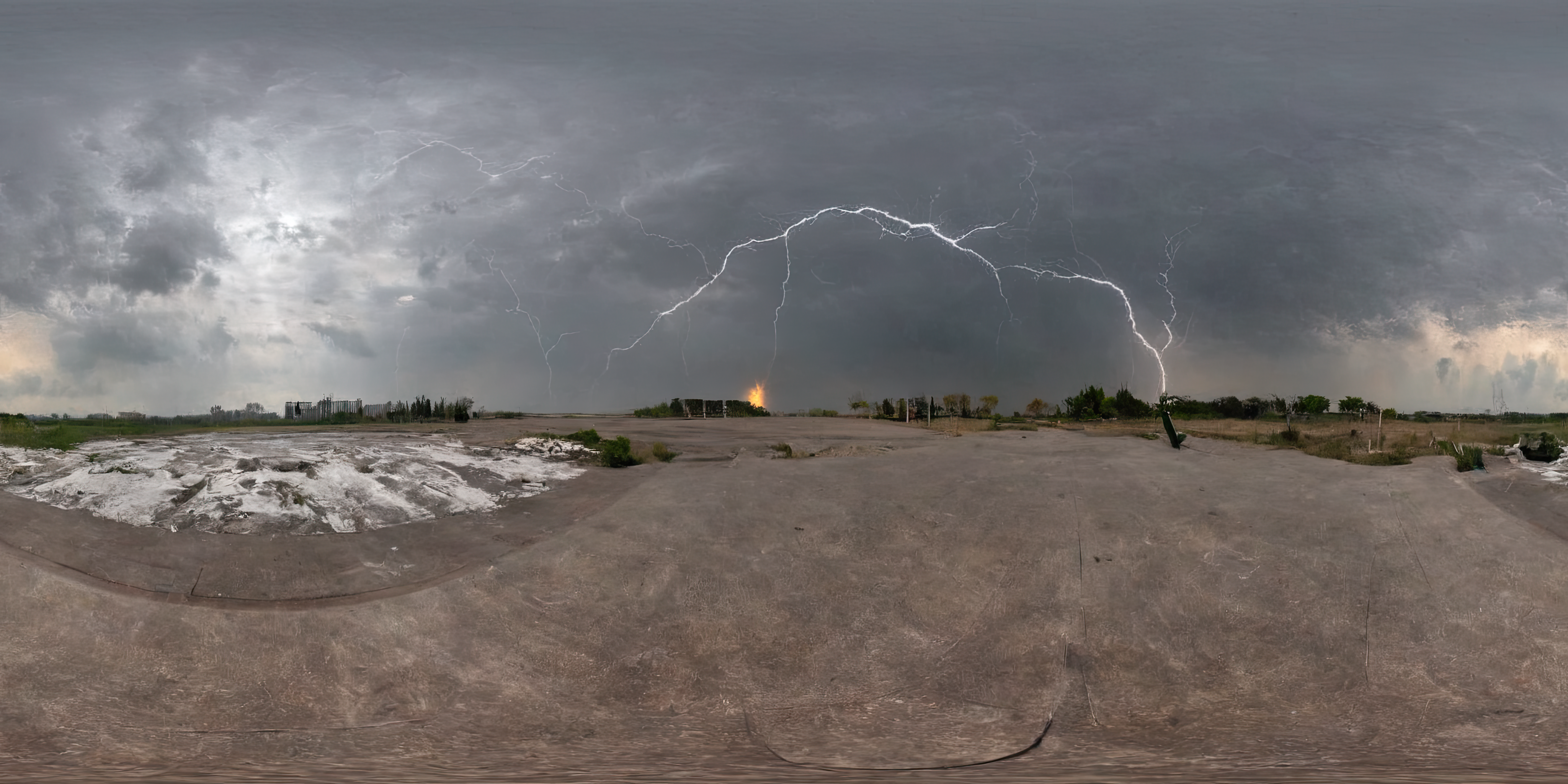 360panorama,Centered Horizon,No seams,<lora:HMSGXL_epoch_9:1>,A Sun,<lora:åå½±XL:1>,An abstract interpretation of a thunderstorm,with jagged bolts of lightning streaking across a tumultuous sky and torrents of rain lashing down upon a windswept landscape. The scene is charged with tension and energy,capturing the raw power of nature in motion. (masterpiece, award winning artwork),
many details,extreme detailed,full of details,
Wide range of colors,high Dynamic,