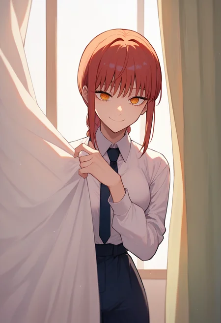 score_9_up score_8_up score_7_up, 1girl makima \(chainsaw man\), peeking out, curtains, smile
<lora:peeking_out_ponyxl:1>