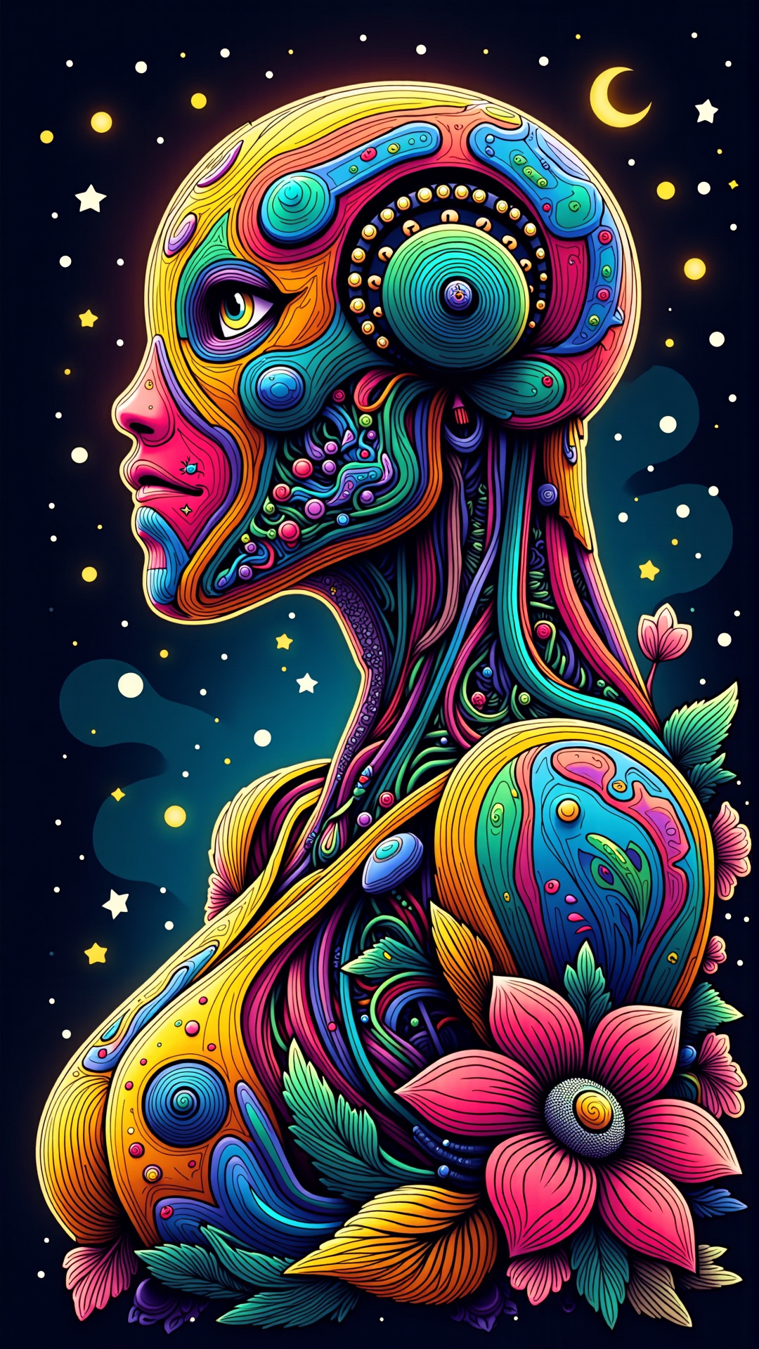 lineart, colorful, close - up shot. 3 d hard surface design, octane rendered, robotic bionic technical, robotic cactus design, hardops, bionic arms and eyes, artstation trending, wow, 8 k, intricate, highly detailed, digital painting, artstation, concept art, smooth, sharp focus, illustration, unreal engine 5, 8 k, art by moebius, artgerm and greg rutkowski, alphonse mucha<lora:NoctichromeFlux:0.75>
