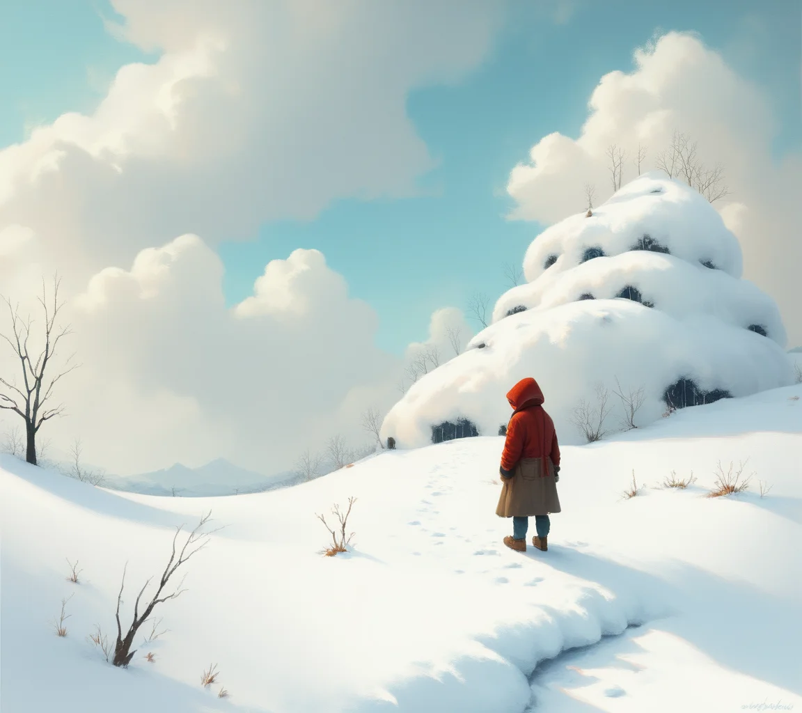 score_9, score_8_up, score_7_up, score_6_up, The winter landscape stretched as far as the eye could see, a pristine blanket of snow covering the rolling hills. The air was crisp and cold, with each breath forming a cloud, and the only sound was the crunch of footsteps on the frozen ground., highly detailed, vivid <lora:ponys-dream:.9>