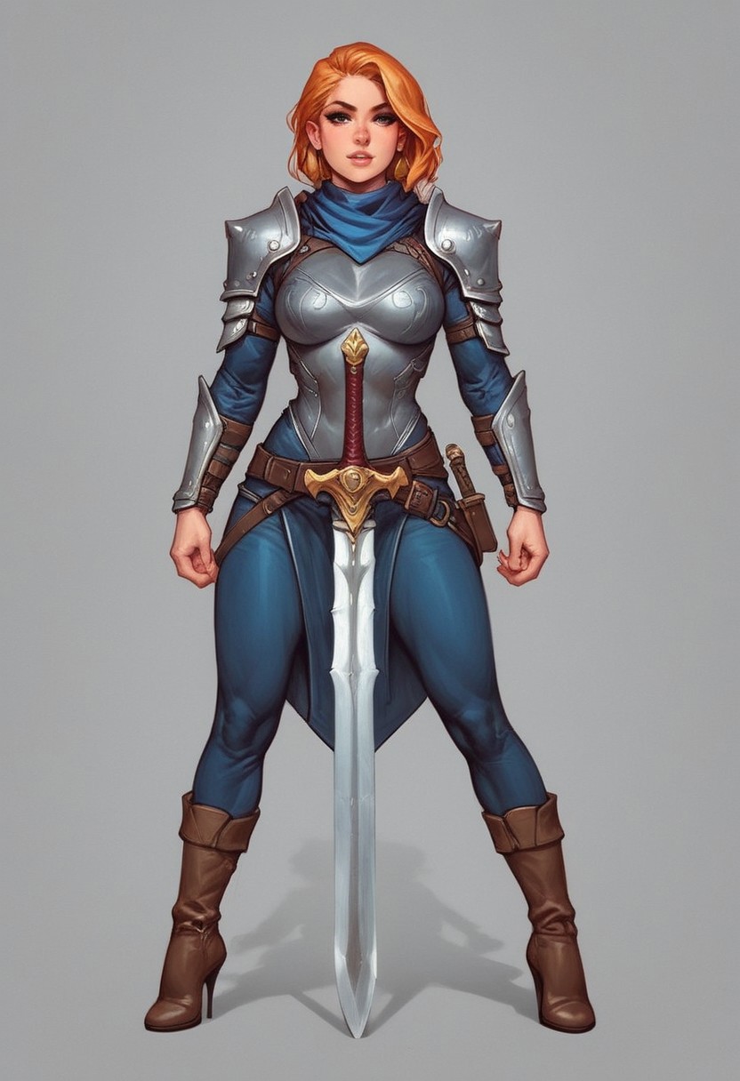extremely detailed
((full-clothed armor)), ((long big sword in hands, long sword in hands)), medieval style
BREAK 
strange world background score_9, score_8_up, score_7_up, score_6_up, source_cartoon, rating_explicit, Expressiveh, (((((full body))))), dynamic pose