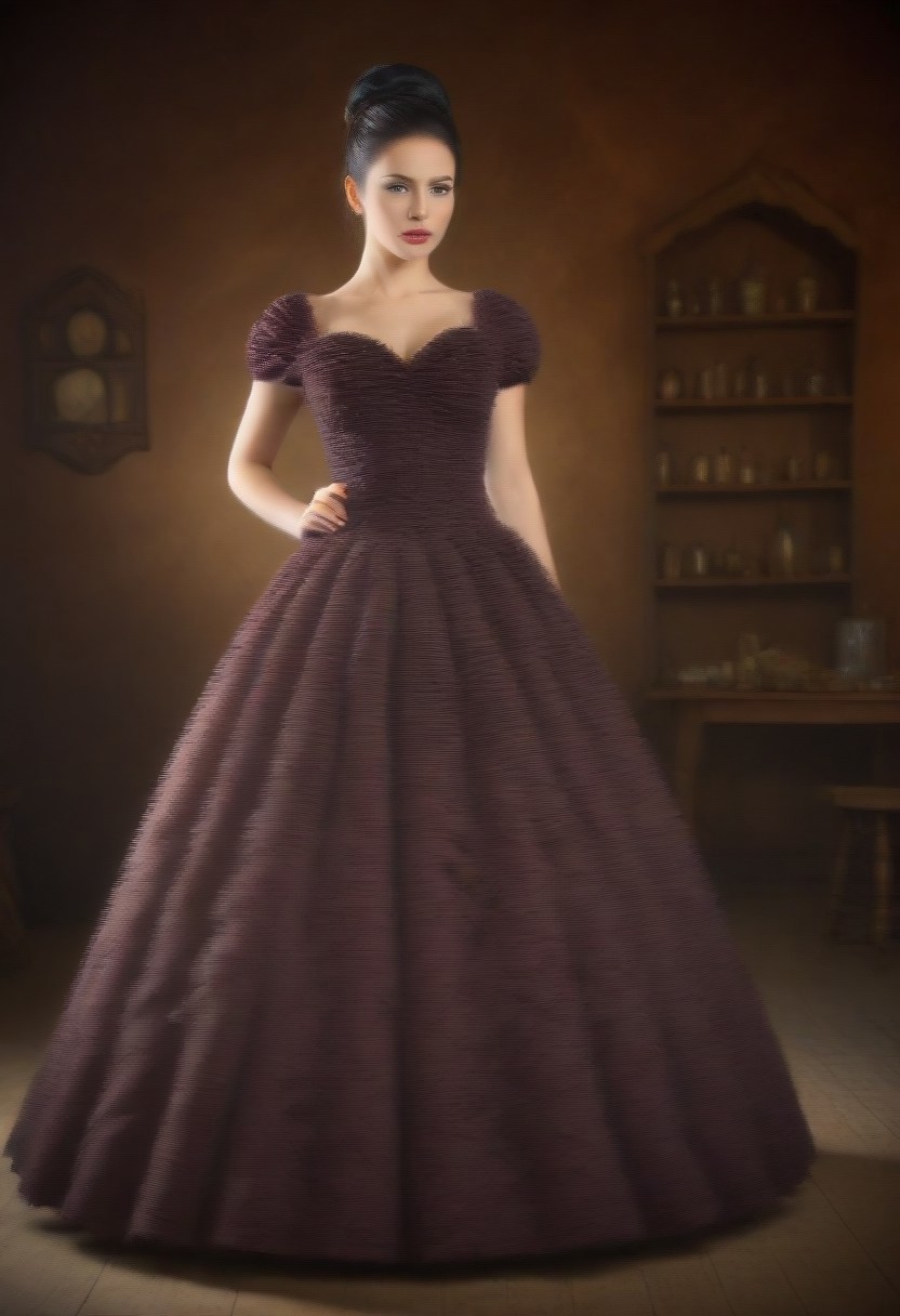 wild west, saloon, female, black hair, big hair, pony tail, hour glass figure, colorful Victorian dress, high detail, perfect face, 28 years old, fully dressed,