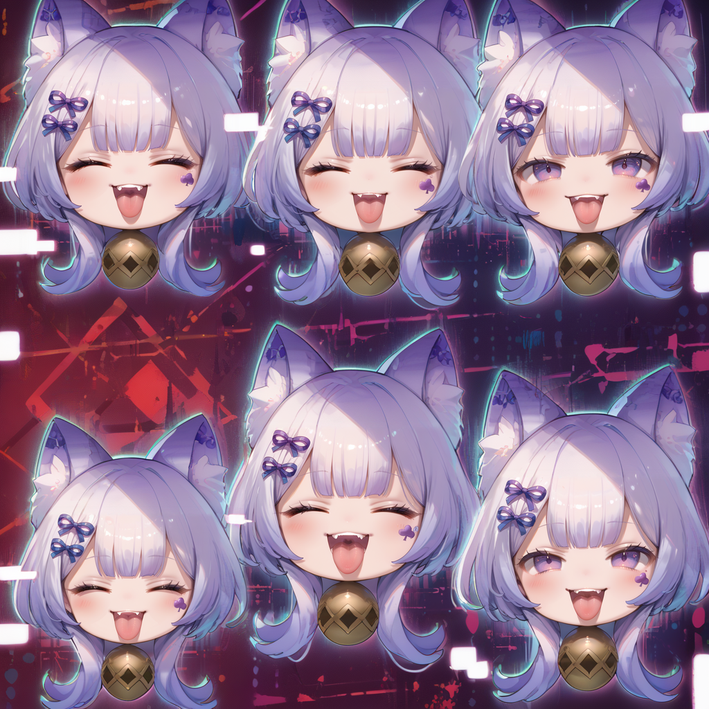 (score_9:0.9),score_8_up,score_7_up,rating_safe,anime_style,(zPDXL),(zPDXL3),((solo)),<lora:MALICE Pawn Cheshire Cat ponyXL v1.31:0.85>,chibi,((glitch)),(disembodied head:1.4), mâlice pawn cheshire cat, smile, glitch, closed eyes, neck bell, tongue out, grin, open mouth, blush, ^ ^, expressions, multiple views, facial mark, evil smile, :p, :d, no humans, character head stickers, chibi, meme, 1girl
