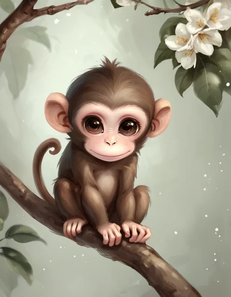 monkey on a branch <lora:novuschroma31 style_b3:1> novuschroma31 style