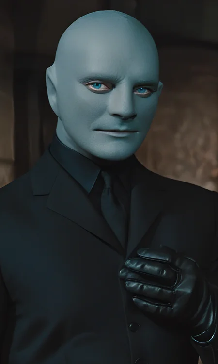 <lora:Fantomas_SDXL:0.8> fantomas, a bald hairless beardless cool manly muscular lean attractive handsome man with blue eyes, strong jawline, even pupils and smooth skin wearing gray clothes, black leather gloves and a (((blue full-head mask))), interior, best quality, best resolution, extremely detailed, detailed face, detailed eyes, masterpiece, crisp focus, 4k, detailxl, eyedetailpxl