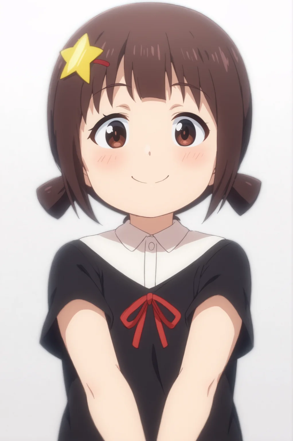 <lora:Komekko:0.7>, Komekko, white background, upper body, smile, looking at viewer, child <lora:sdxl_lightning_4step_lora:1>