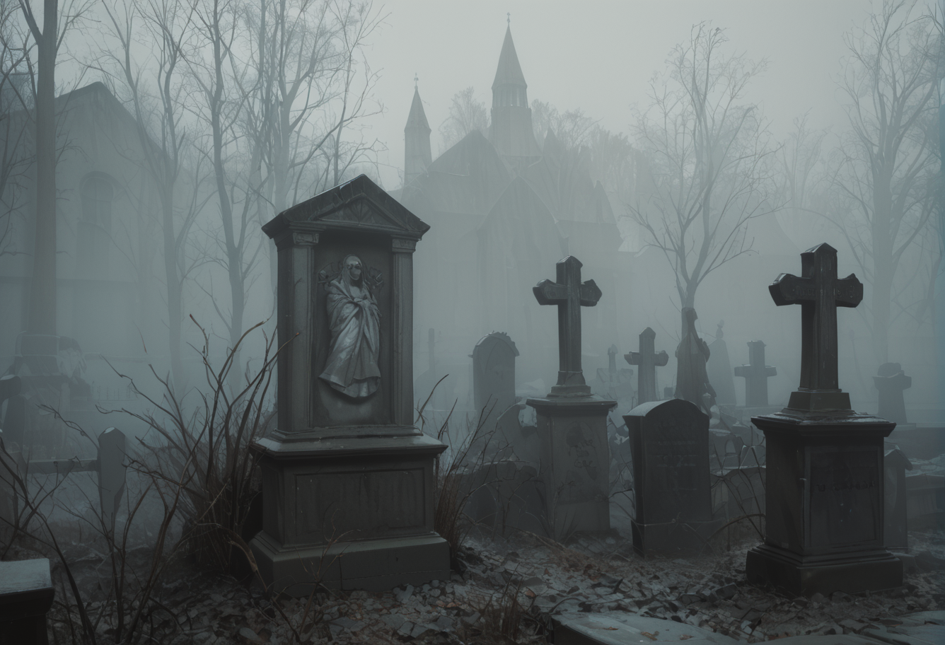 ,ruanyi1439,tombstone,fog,<lora:1439 cemetery_v1_pony:1>, score_9,score_8_up,score_7_up,,8k,solo,,