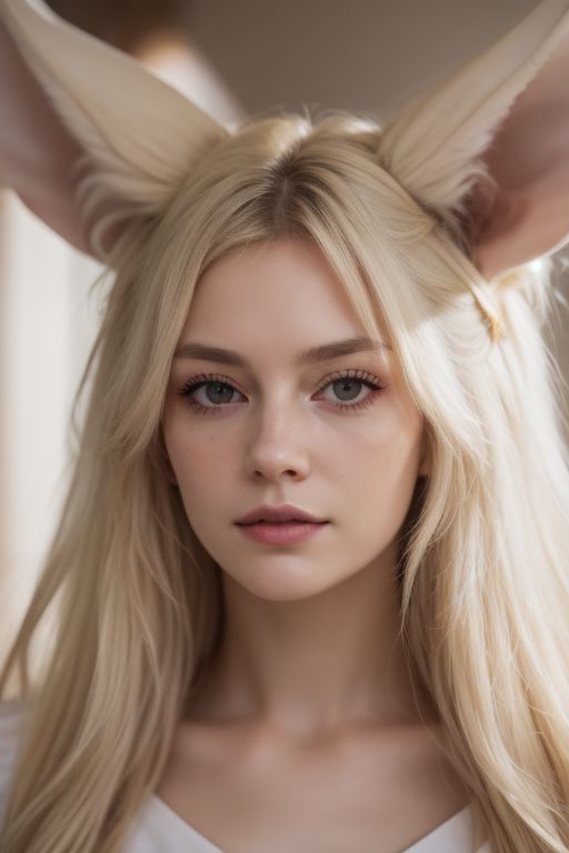 girl, crawling, platinum blonde, albino, eyes close-up, looking up, portrait, white loose summer dress, selfie, big hair, messy hair, huge very long silky fennec ears, animal ear fluff, fox tail, depth of field, big eyes with long white eyelashes, white eyebrows, round rich parted lips, freckles frecklesv1, curious, sun from above, illuminated, lora:extendeddownblouse_v10:1>
