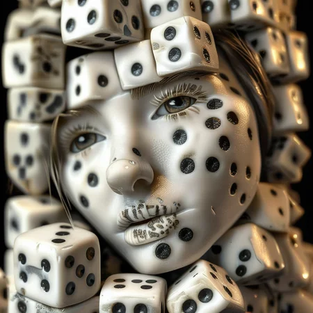 dice face girl<lora:dice:1>