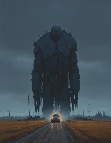 by simon stålenhag, (dark but beautiful:1.4), (masterpiece, best quality:1.4) , in the style of nicola samori,
<lora:epi_noiseoffset2:0.5> <lora:add-detail-xl:1> <lora:xl_more_art-full_v1:0.5> <lora:NicolaSamori:0.7>