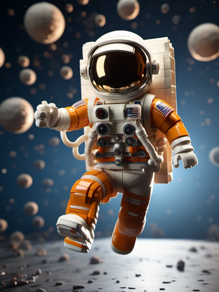 BJ_Lego_bricks,solo,blurry,helmet,floating,science_fiction,spacesuit,astronaut,jetpack,(science_fiction:1.2),spacecraft,debris,
3D Model,8k,highly detailed,hdr,realistic,high definition,<lora:Lego_World_SDXL_v2:0.7>,
