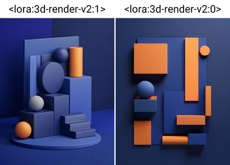 3D render, sophisticated layout, vivid color interplay, dynamic forms, soft shadow play, varied material finishes, rich indigo background <lora:3d-render-v2:1>