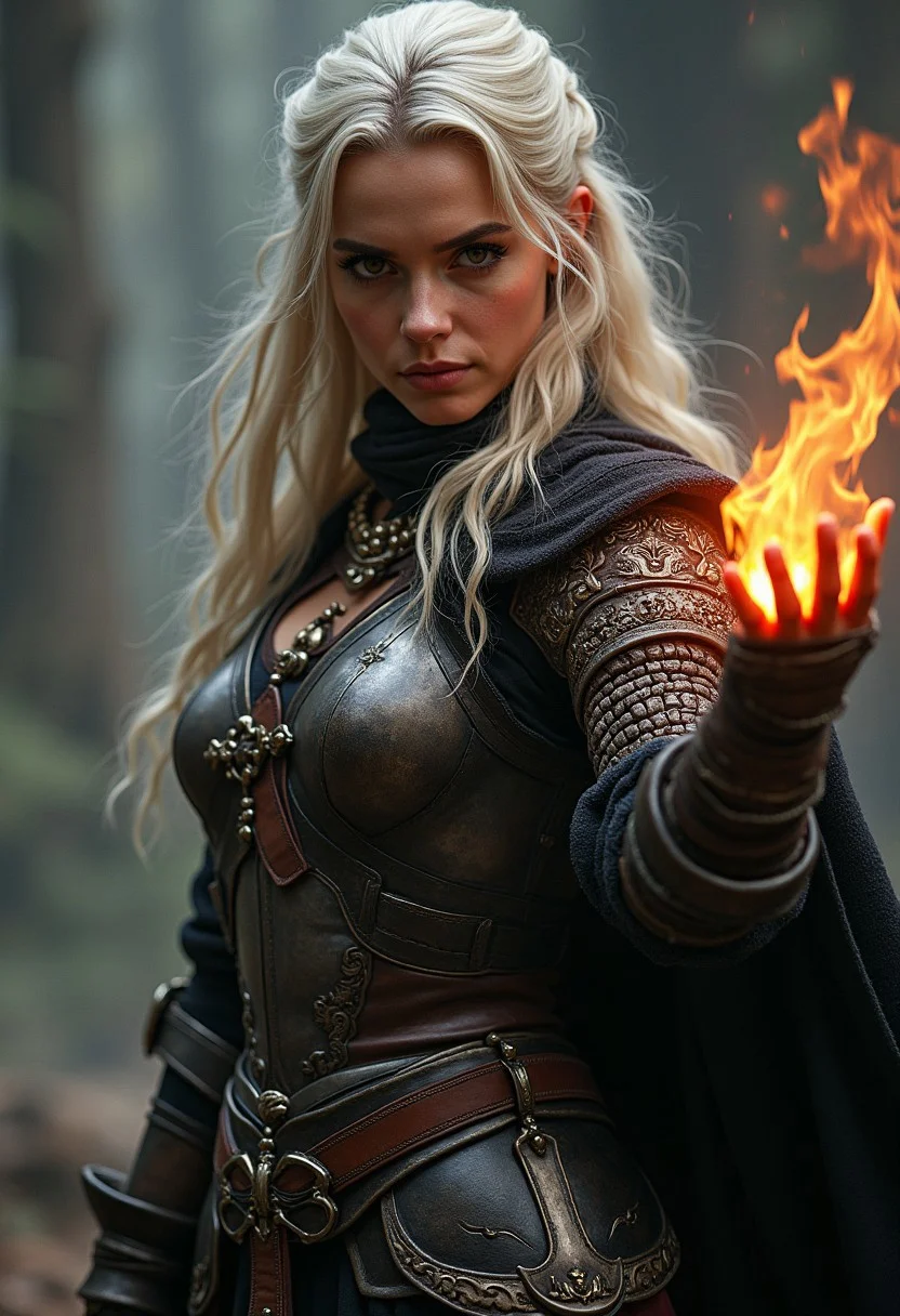 A photorealistic portrait of Ciri from witcher in her full armor. Casting magic, Completely lifelike.
aidmaHyperrealism