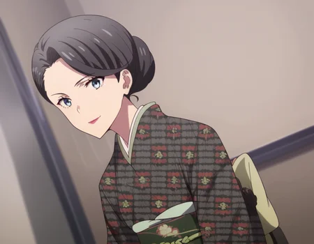 score_9, score_8_up, score_7_up, source_anime,
motheryukinoshita, <lora:mother-yukinoshita-s3-ponyxl-lora-nochekaiser:1>,
mother yukinoshita, short hair, blue eyes, black hair, hair bun, single hair bun, hair up,
japanese clothes, kimono, sash, makeup, obi, floral print, lipstick, black kimono,
indoors, bent over, smile,
looking at viewer, cowboy shot, dutch angle, solo,