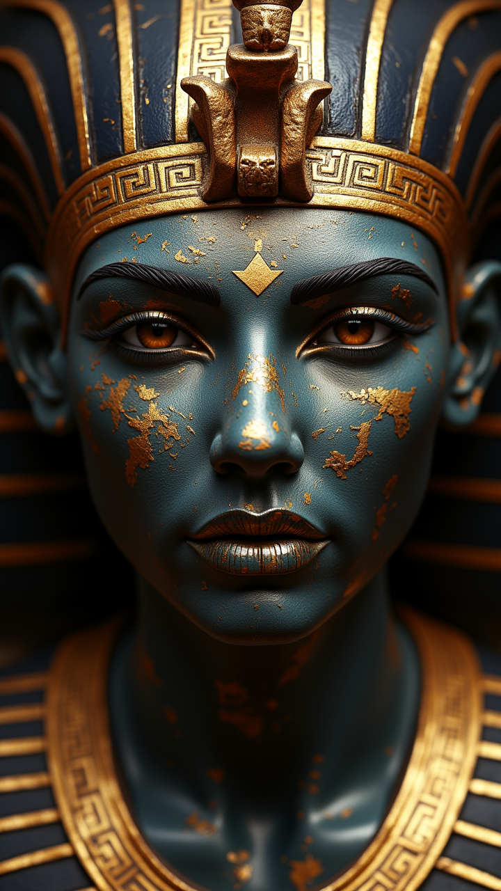 portrait, close up of a Female Sphinx, epic, Large Head, Lustful, stylized, sexy, heroic, ,     , aidmaMJ6.1