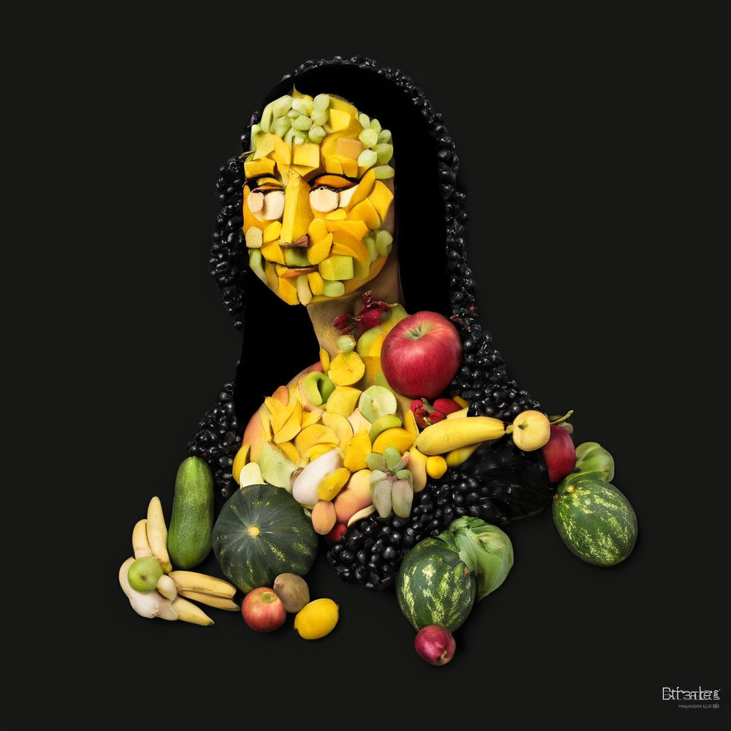 <lora:SDXL_Fruits_Sa_May:1>  made from fruits, a Mona Lisa