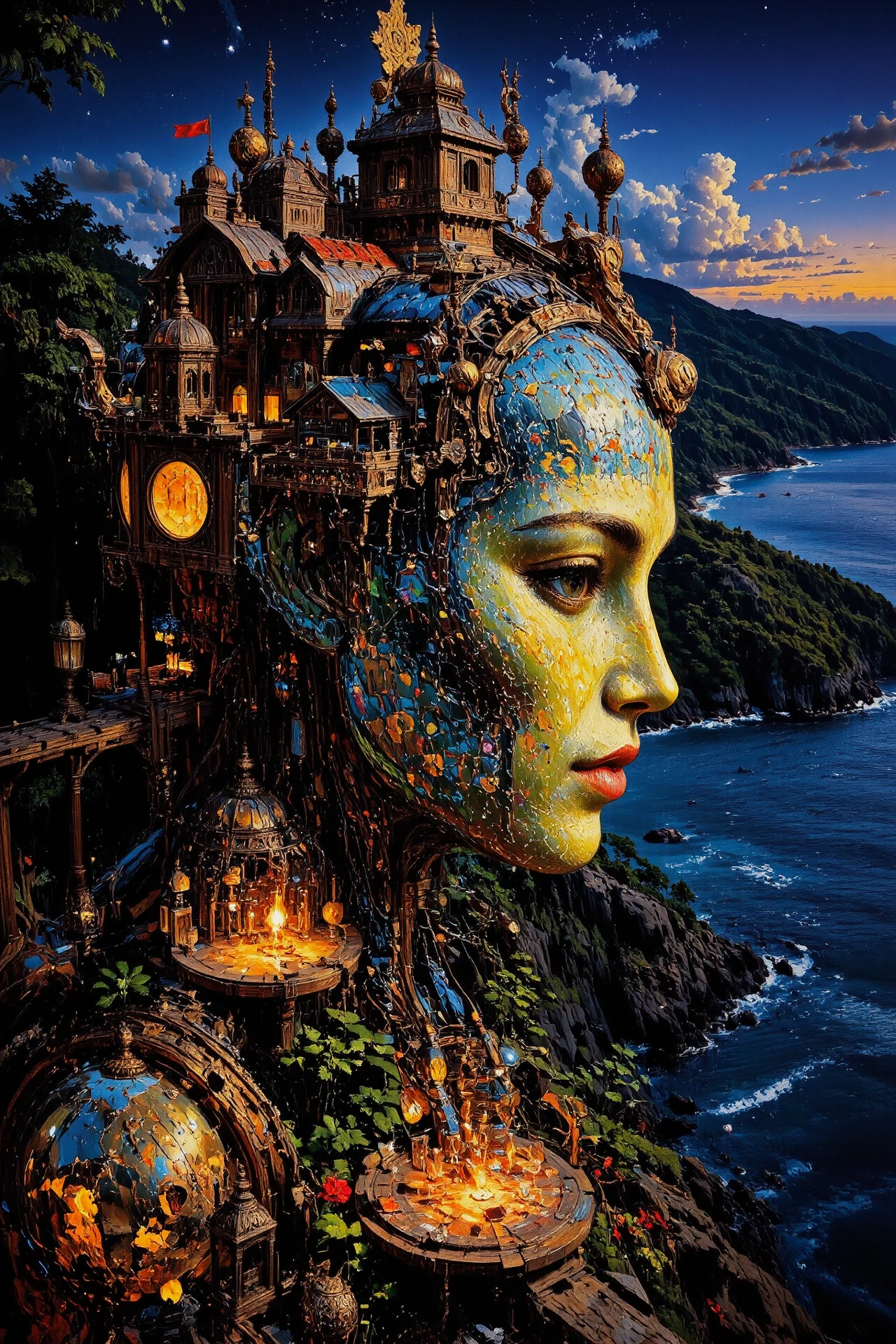 (megastructure) Citizen of Seychelles beautiful landscape,  evening, woman, intricate, very detailed, sharp, colorful, multilayer paint, <lora:Hand v2:1> <lora:Anti-Blur:1> <lora:Insane Detail Slider:0.5>   <lora:Flux.1_Turbo_Detailer:0.6> <lora:flux-photo-transparent_Alpha_1.0:0.8> <lora:flux.1_lora_flyway_Epic-detail_v2:0.6> <lora:Painterly01b_CE_FLUX_AIT:0.8> pntrlyCE_style, <lora:VividlySurreal:0.8>