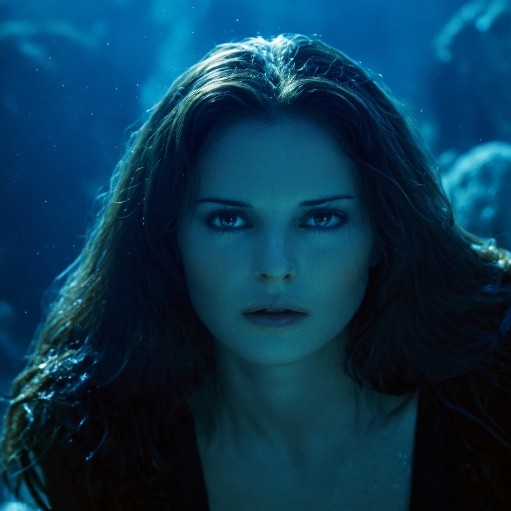 cinematic film still of cinematic film still of  <lora:add-detail-xl:0.1>
<lora:detailed:0.3>
<lora:perfection style:0.3>
<lora:eyetune:1>
 <lora:xl_more_art-full_v1:0.3>
 <lora:Ron Fricke style:0.3>
 <lora:The Passion of the Christ style:1>
In the 1st century ancient history, an epic dramatic cinematic photo of a woman with long hair and a black shirt,1girl,solo,long hair,looking at viewer,monochrome,blue theme,underwater ,horror movie themed, sharp, detailed, epic photography, artistic, dramatic light, cinematic style, film style, The Passion of the Christ style, shallow depth of field, vignette, highly detailed, high budget, bokeh, cinemascope, moody, epic, gorgeous, film grain, grainy