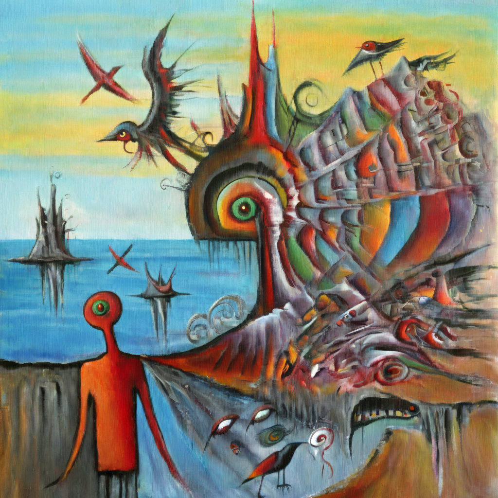 corcoc2s colorful people birds on the island surrealistic<lora:corcoc2s:1>