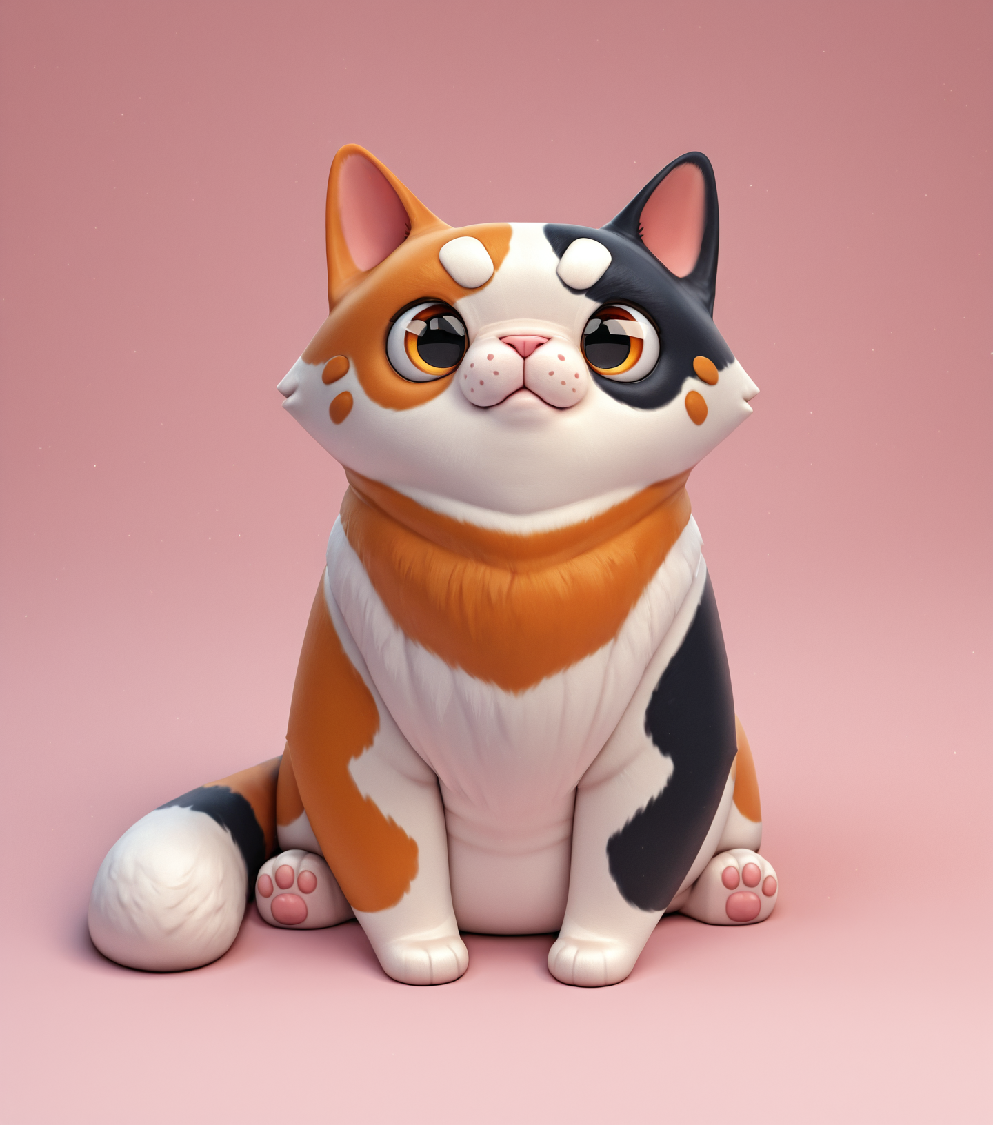 masterpiece, best quality, amazing quality, chubby calico cat, meow, uwu, looking at viewer, no humans, <lora:3D_Render_Illu_Buns:1> r3nd1t10n, r3gul4r, c0mput3r,, masterpiece, best quality, amazing quality