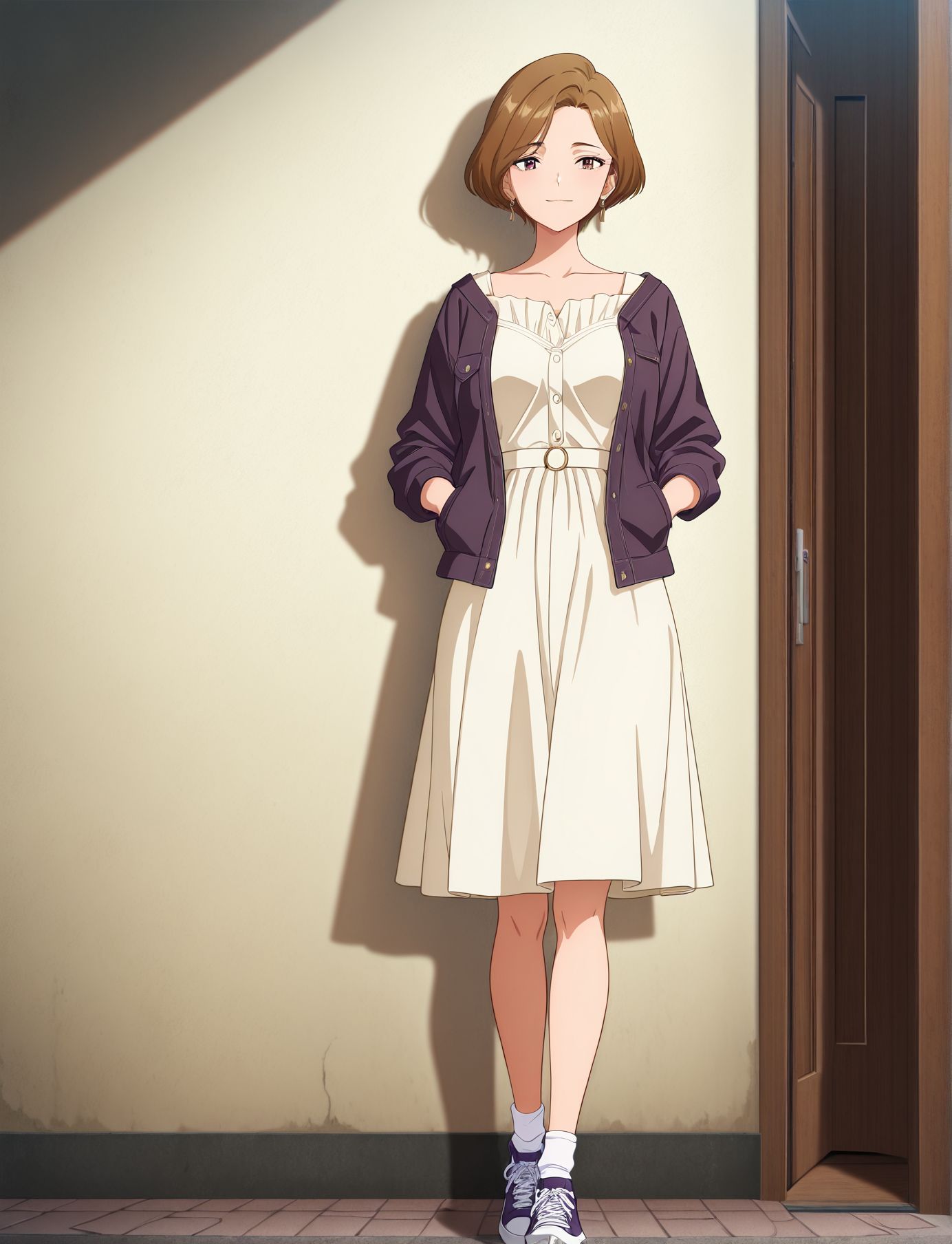 masterpiece,best quality,amazing quality,very aesthetic,absurdres,newest, huge filesize,
<lora:spo_sdxl_10ep_4k-data_lora_webui:0.5>,anime coloring, 
<lora:illustrious_quality_modifiers_masterpieces_v1:1>
<lora:AKI_Lonely_Castle_in_the_Mirrorr:1>
1girl,AKI, adultAKI,short hair, milf,
brown hair,
casual outfit,light smile, 
sundress, skirt,
sneakers,
white socks,
standing pose,
relaxed expression,
hands in pockets,
