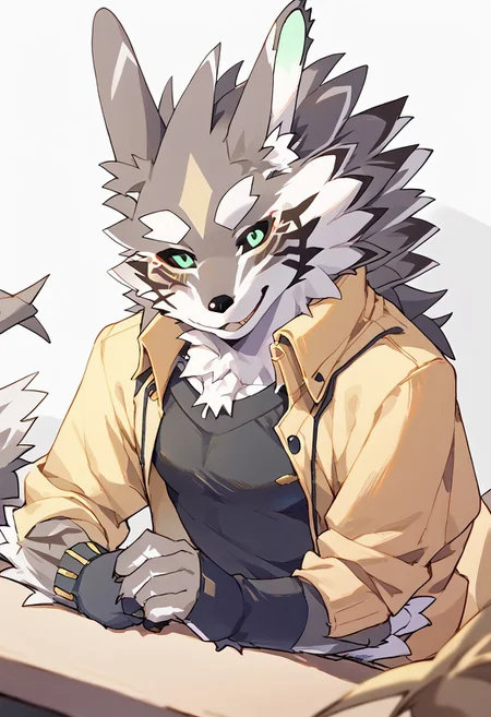 score_9, score_8_up, score_7_up, high quality, hires, solo, by viosgit, seth, housamo, tokyo afterschool summoners, green eyes, furry, seductive, happy, looking at viewer