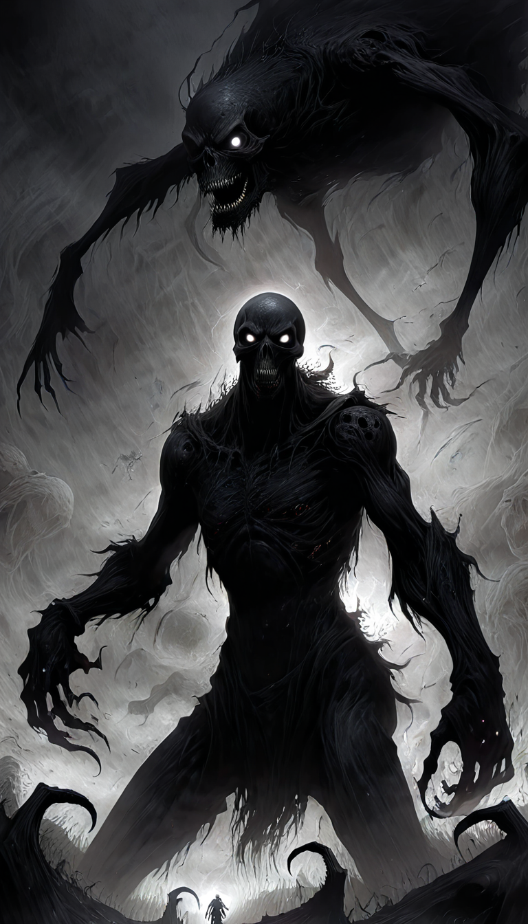 «He sprang into the air and flew in great lunging strides after the black creature. » 