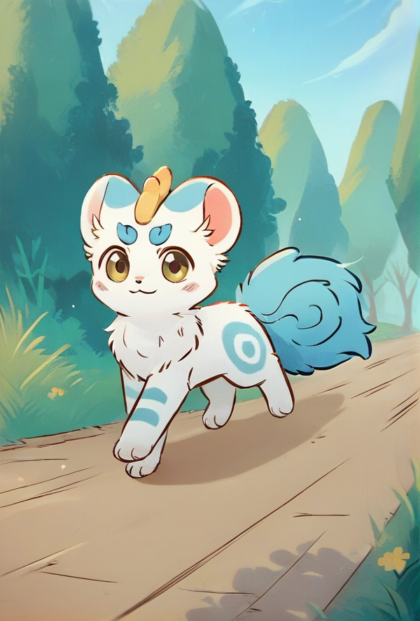 score_9, score_8_up, score_7_up, rating_safe, source_furry, cute, feral, <lora:Tianlu_Fabulous_Beasts_Pony:0.9> tianlu_f4bulousb3asts, pixiu, walking, outdoors