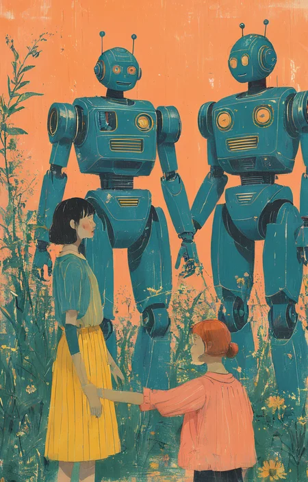 masterpiece,best quality,<lora:tbh35-sdxl:0.9>,illustration, portrait of Housework robots