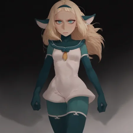 long hair, gloves, solo, boots, bodysuit, animal ears, white hair, hairband, bakara, aqua eyes, 1girl