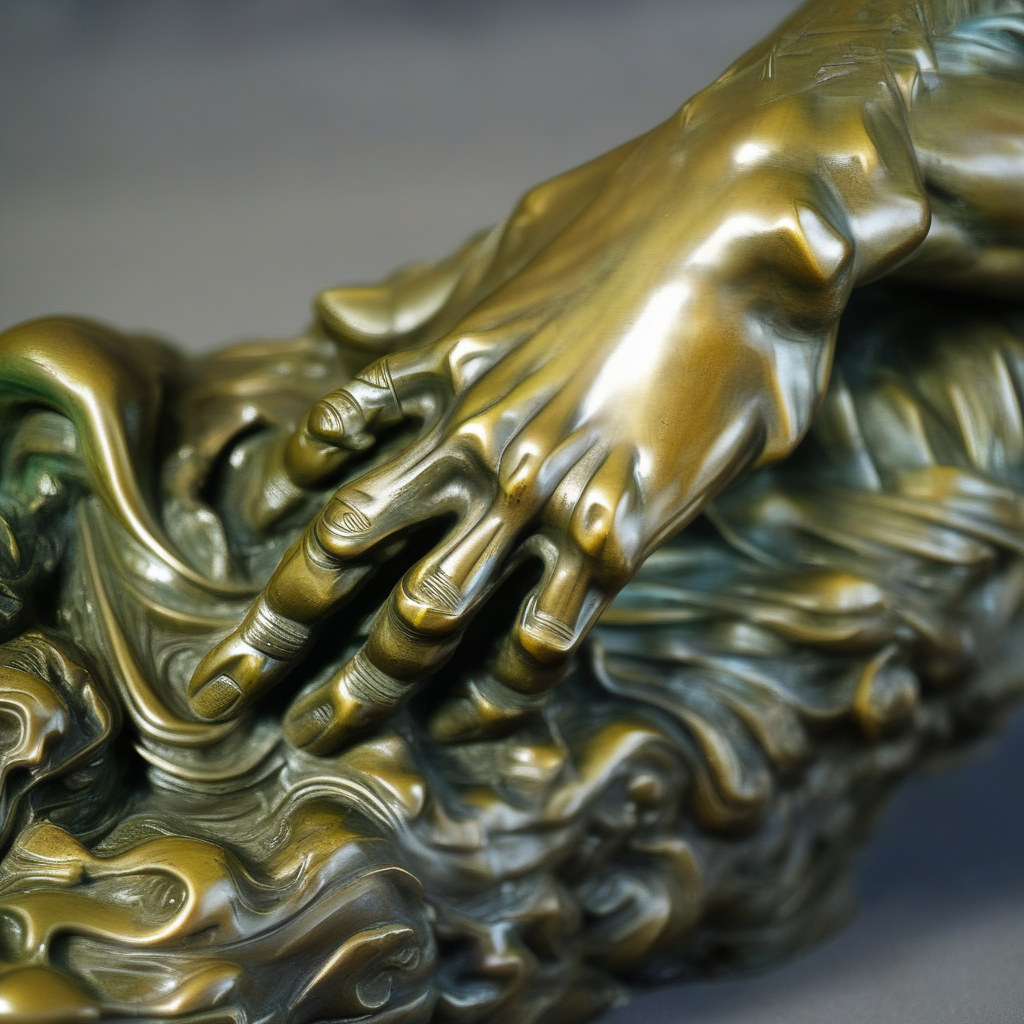 szukalski bronze sculpture human arm<lora:szukalski:0.8>