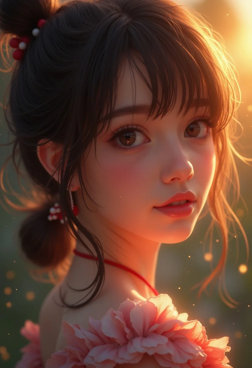 hyperrealistic digital painting by J. Scott Campbell and Jeremiah Ketner and Thomas Saliot, shallow depth of field, realistic anime, bokeh, woman