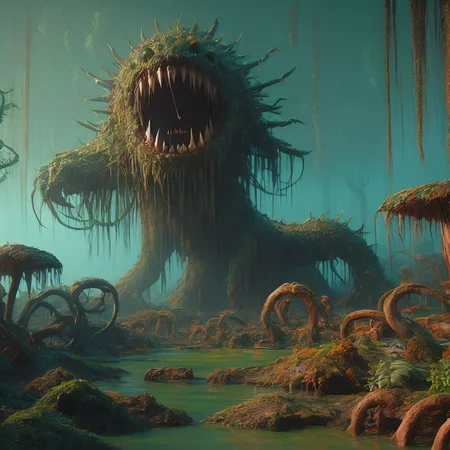 swamp monster,  <lora:swamp monster-000011:1>