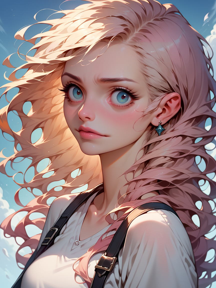 score_9, score_8_up, score_7_up, score_6_up,  <lora:MJXLP:0.8> mj, solo, 1girl, upper body, multicolored,