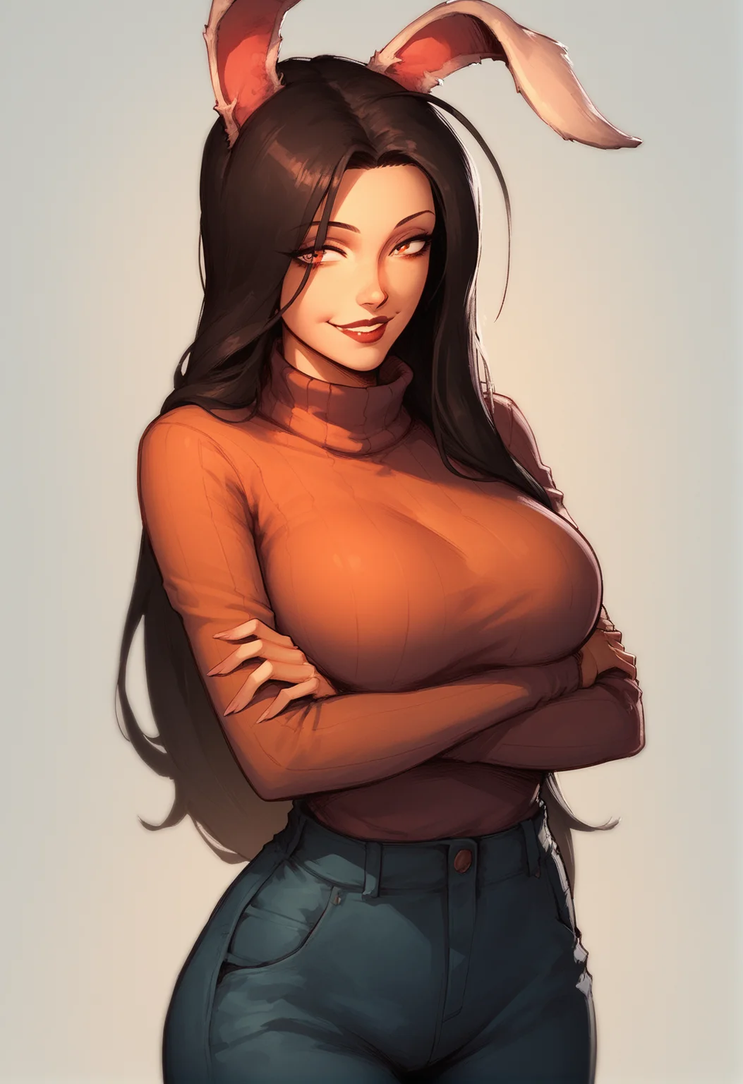score_9, score_8_up, score_7_up, <lora:l0u1s3:1> l0u1s3, 1girl,turtleneck,sfw,looking at viewer,sly smile