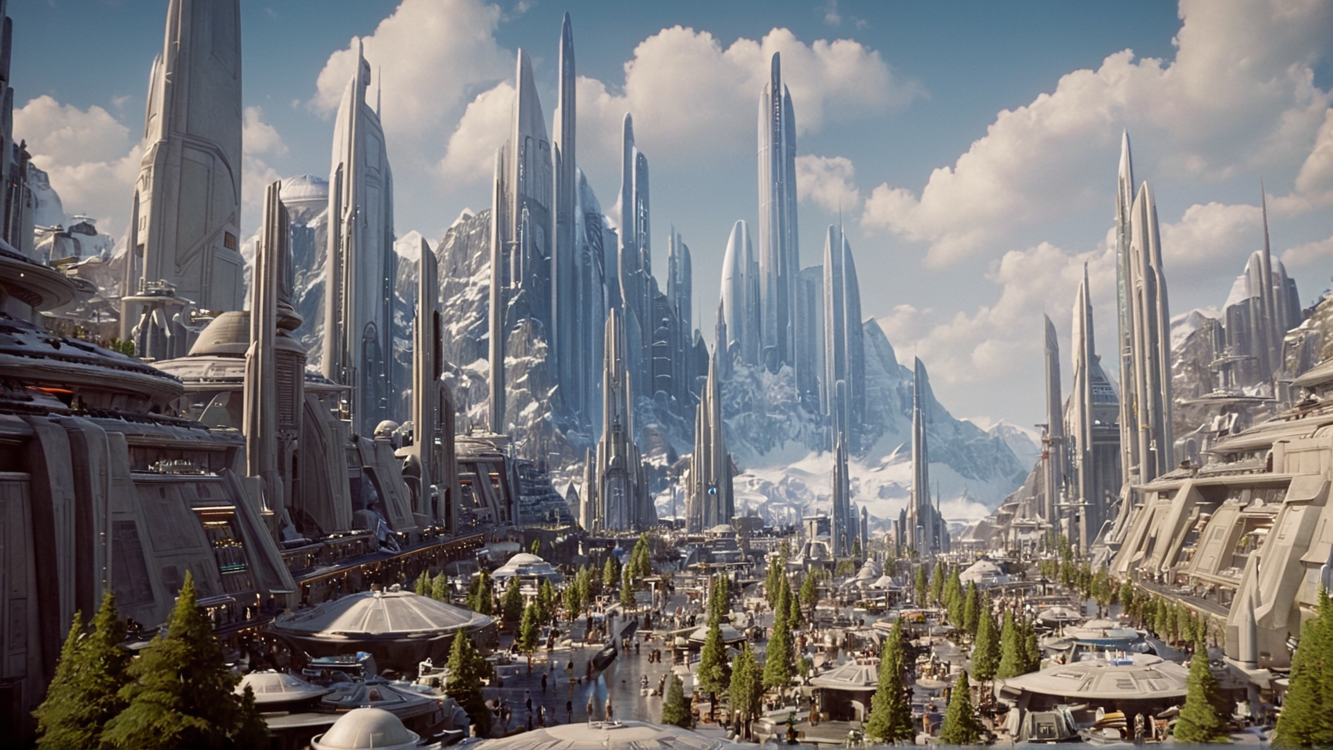 cinematic film still of <lora:detailed:0.4> detailed
<lora:perfection style:0.4> perfect
<lora:PerfectEyesXL:0.3>
 <lora:Alderaan:1>
Alderaan a screenshot of a city with a lot of buildings,in star wars style,outdoors,sky,day,artist name,cloud,tree,no humans,watermark,scenery,snow,mountain,watercraft, shallow depth of field, vignette, highly detailed, high budget, bokeh, cinemascope, moody, epic, gorgeous, film grain, grainy