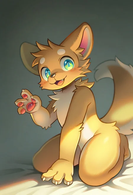 take_fuji_kitsune, 1boy, domastic dog, solo, furry, cute, kemono, masterpiece, best quality, very awa, very aesthetic, absurdres, looking at viewer