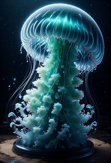 score_9, score_8_up, score_7_up, score_6_up, rating_safe, jellyfish ying yang, glass statue, intricate and detailed lighting, ying yang theme, (masterpiece, high detail, best quality), sharp, smooth anime