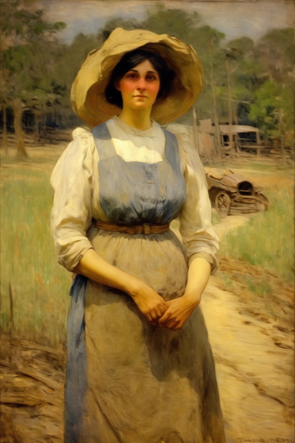 <lora:Theodore Robinson Style:1>Theodore Robinson Style - 1915 woman arkansas