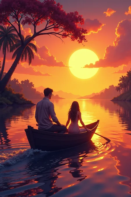 romantic sunset boat ride beautiful landscape, golden hour, woman, very intricate, very detailed, sharp, bright, colorful, <lora:Hand v2:0.5> <lora:Anti-Blur:1><lora:Insane Detail Slider:0.25> <lora:flux.1_lora_flyway_Epic-detail_v2:0.3> <lora:fluxenhancer:0.25> <lora:Neurocore Anime Cyberpunk v2.0:1> A digital artwork in the style of cknc <lora:abyss-neon:0.6> bo-neon
