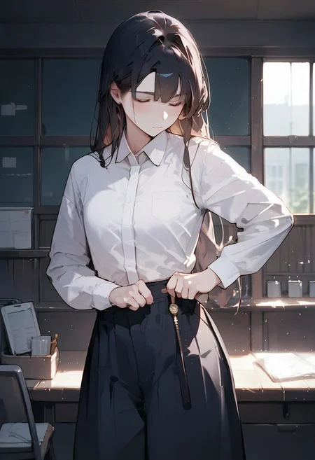 score_9, score_8_up, score_7_up, source_anime, ADJUSTING SKIRT,