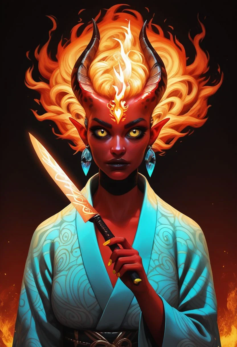 cute happy fire spirit with (red skin) and burning horns and glowing golden eyes, beautiful eyes, red fire hair, hyper realistic, high resolution, wide hips, eyelashes, nose, pupils, iris, lips, hyper detailed, sharp focus, intricate details, highly detailed, detailed textures, eyebrows, red background, glowing orange fingernails, wear fire yukata intricate patterns of flame dance across her body, fire elemental, fire, hands, fingers, flames, fire aura, floating in the air, (holding a floating magical fiery knife), supernova, fire ring earrings, composed of fire elements, score_9, score_8_up, score_7_up, score_6_up, score_5_up, score_4_up,
TheWeirdPony, alien-like creature, g0thicPXL, glowing, neon,