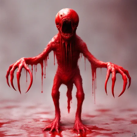 <lora:fx-monsters-xl-mrey-nocap:1> blood creature