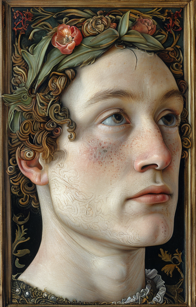 masterpiece,best quality,<lora:tbh167-sdxl:1>,illustration,style of Carlo Crivelli, portrait of noble man