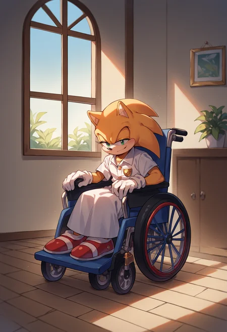 score_9, score_8_up, score_7_up, source_anime, full body, indoors, wheelchair, <lora:Wheelchair_XLPD:1>, sitting, sonic the hedgehog, sonic \(series\),