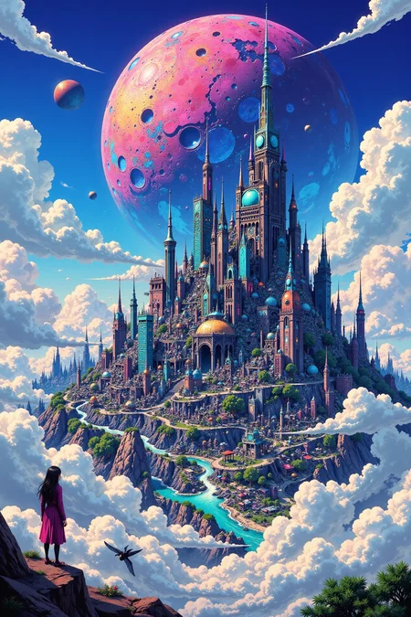a cyberpunk planetary city anime landscape, cloudy sky, woman, very intricate, very detailed, sharp, bright, colorful, <lora:Hand v2:0.5> <lora:Anti-Blur:1><lora:Insane Detail Slider:0.25>  <lora:flux.1_lora_flyway_Epic-detail_v2:0.3> <lora:fluxenhancer:0.25> <lora:ROWER:0.6> <lora:flux-charmer-v1-1:0.4>  <lora:Crazy_Horror:0.6> cr3z1h0rr0r