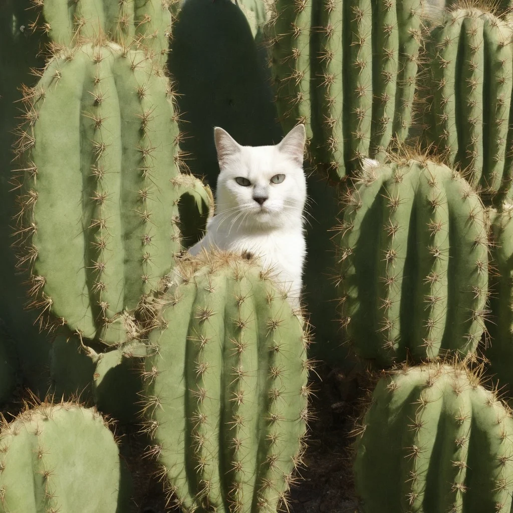 <lora:SDXL_cactus_texture_Sa_May:1> cactus texture, a cat