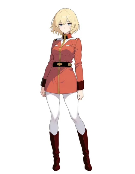 masterpiece, high quality,
1girl, solo,
red military jacket, white leggings, knee boots, no headwear
<lora:DK_sayla_outfits_il_0512d:0.8>
smile, looking at viewer,
standing, full body,
simple background, white background,