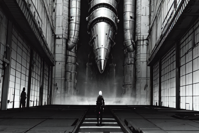 highly insanely detailed, masterpiece, top quality, best quality, highres, 4k, 8k, RAW photo, (very aesthetic, beautiful and aesthetic),  
tsutomu nihei,nihei_tsutomu,blame!,blame gakuen!,abara,TNstyle,sidonia_no_kishi,(deep horizon,tower),concrete walls,metal walls,dark sky,black sky,fence,empty,open space,dark background,science fiction,vast scenery,perspective, 
<lora:blameLora_v10:0.7>, 
(1girl:1.3), 
solo focus, 
roman architecture background,âââ